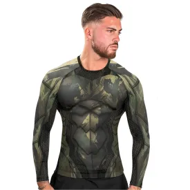 Army Camo Shell Men's Long Sleeve Rash Guard