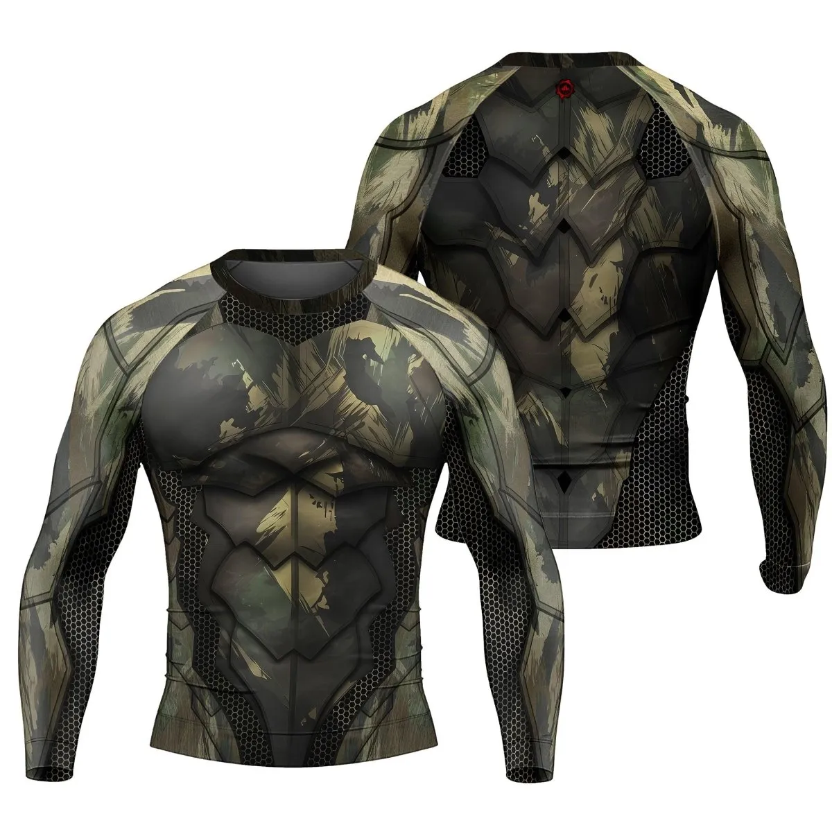 Army Camo Shell Men's Long Sleeve Rash Guard