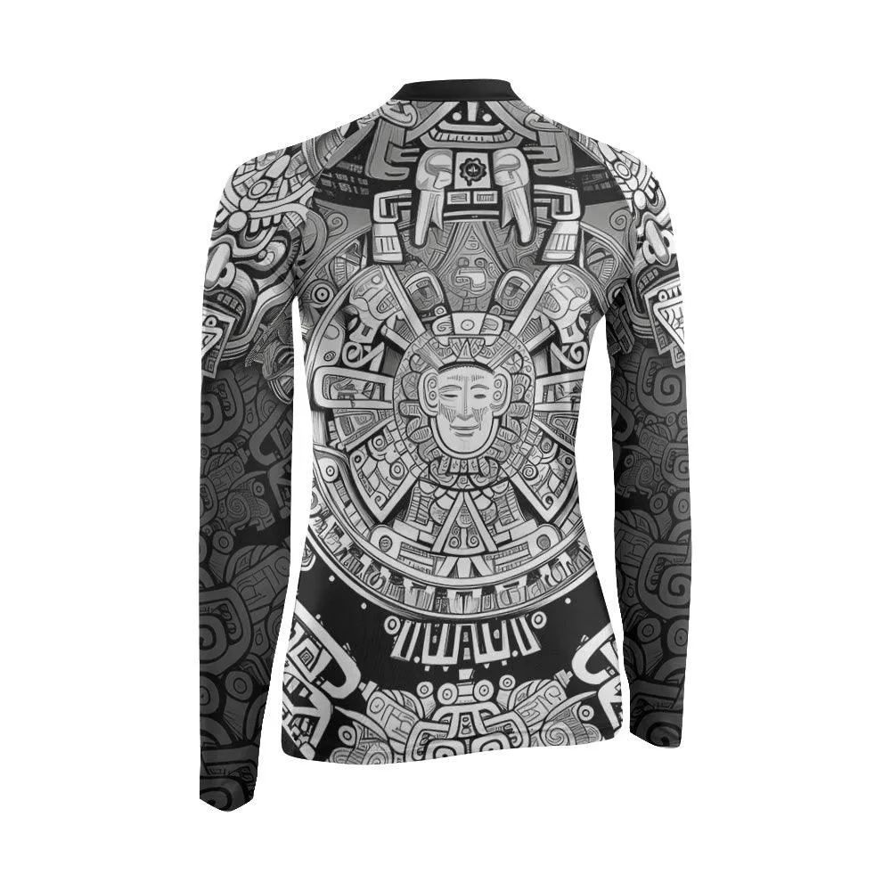 Brave Aztec Warrior Women's Long Sleeve Rash Guard