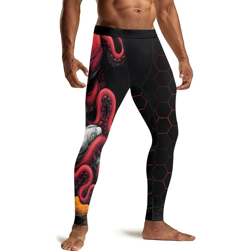 Cthulhu Battle Tiger Men's Compression Leggings