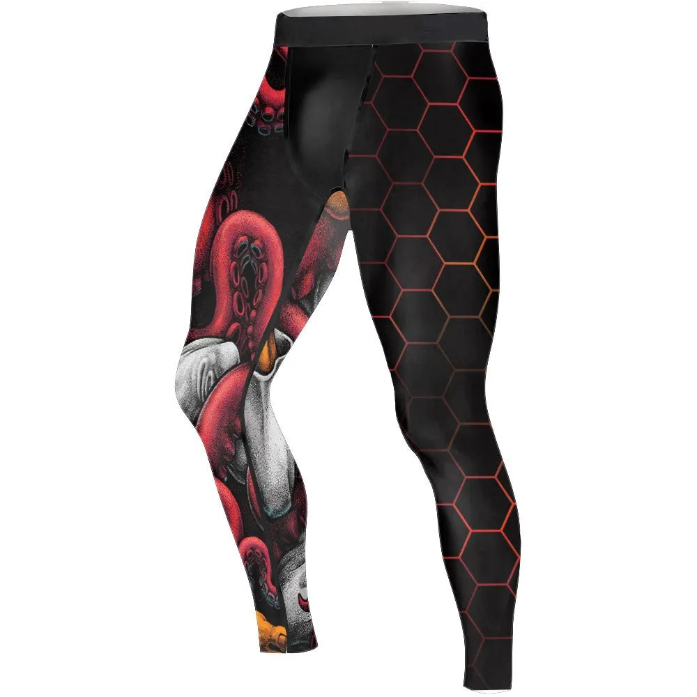Cthulhu Battle Tiger Men's Compression Leggings