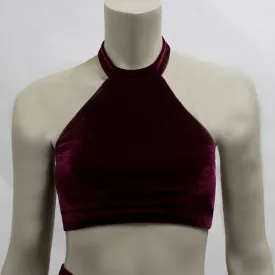 Halter Top- Burgundy Velvet