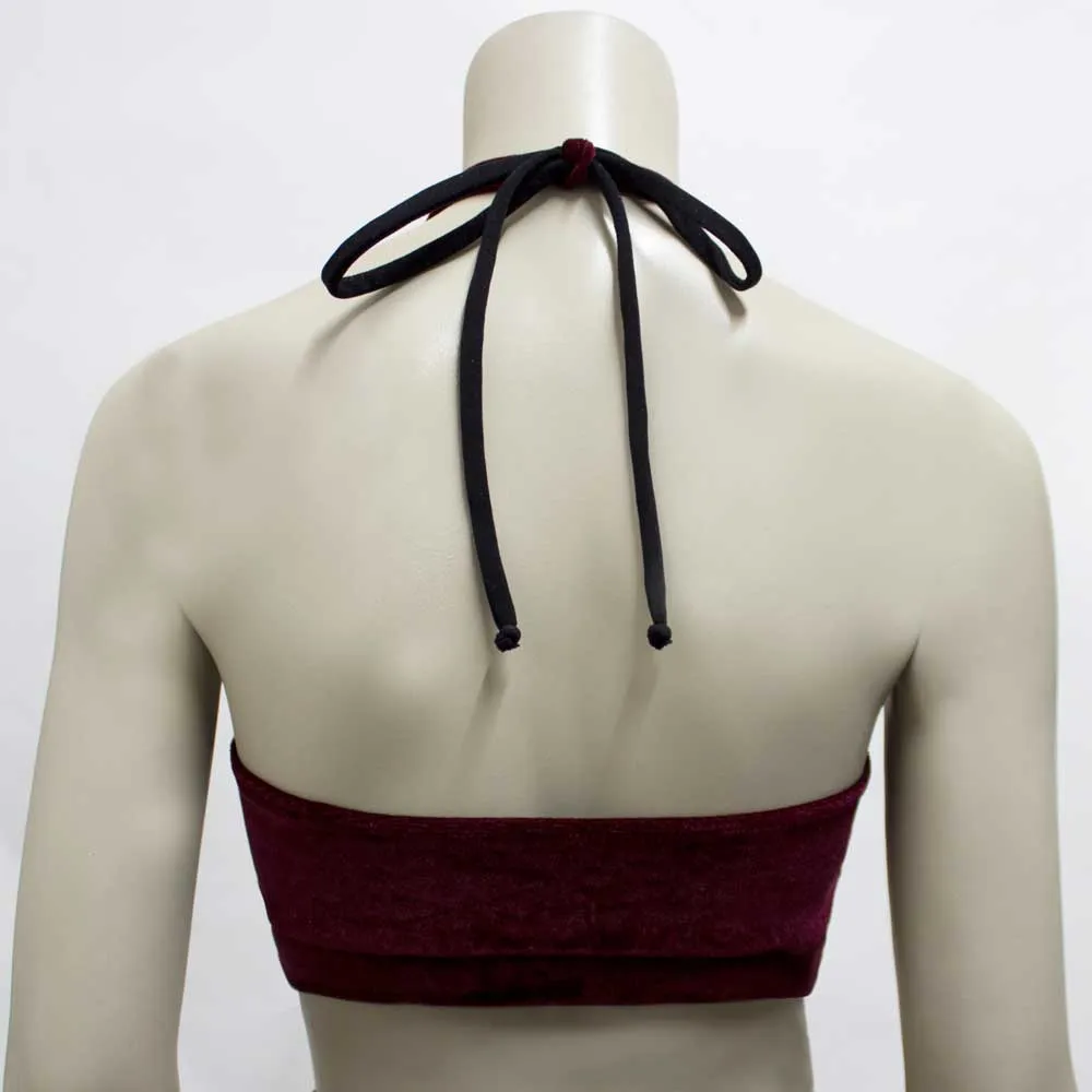 Halter Top- Burgundy Velvet