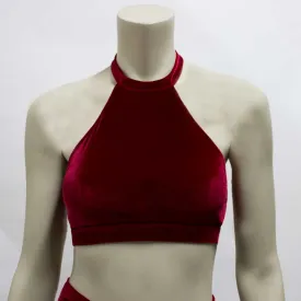 Halter Top- Cherry Red Velvet