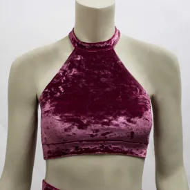Halter Top- Mauve Crushed Velvet