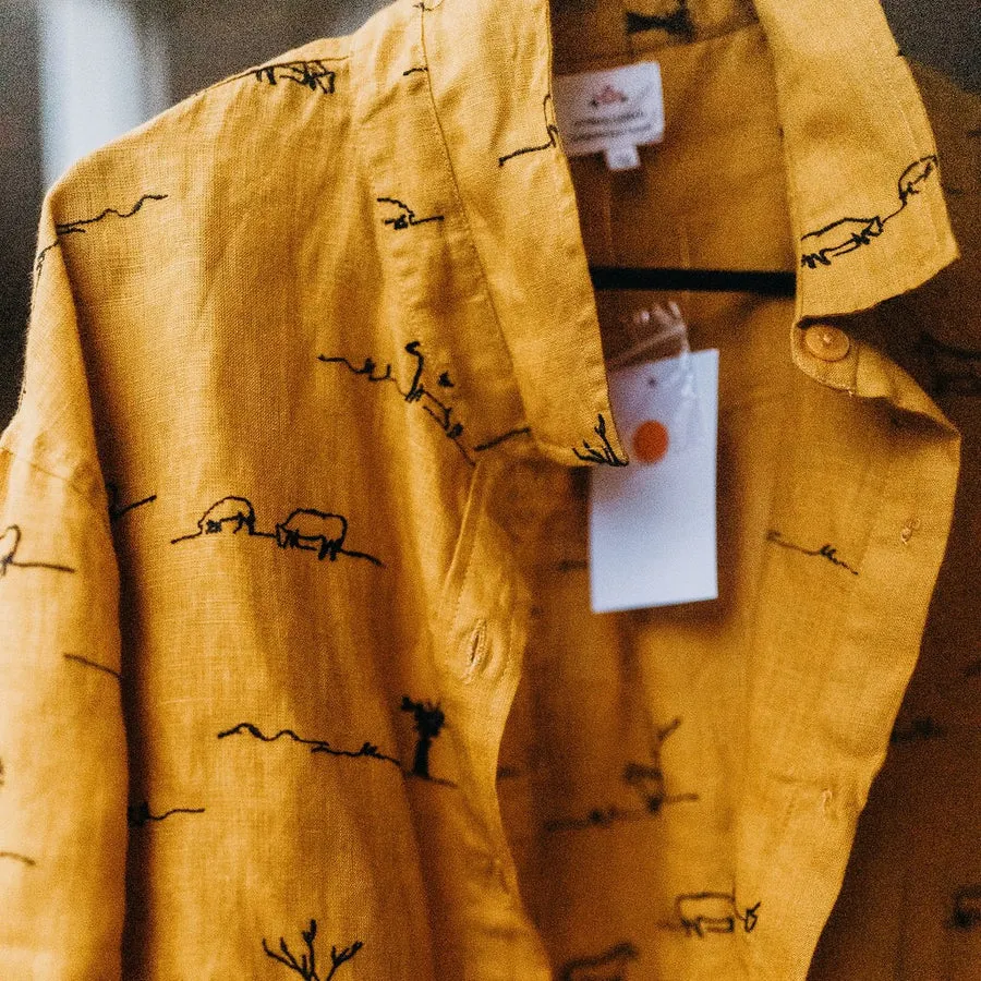 RURAL OUTBACK LINEN SHIRT - GOLDEN DUST