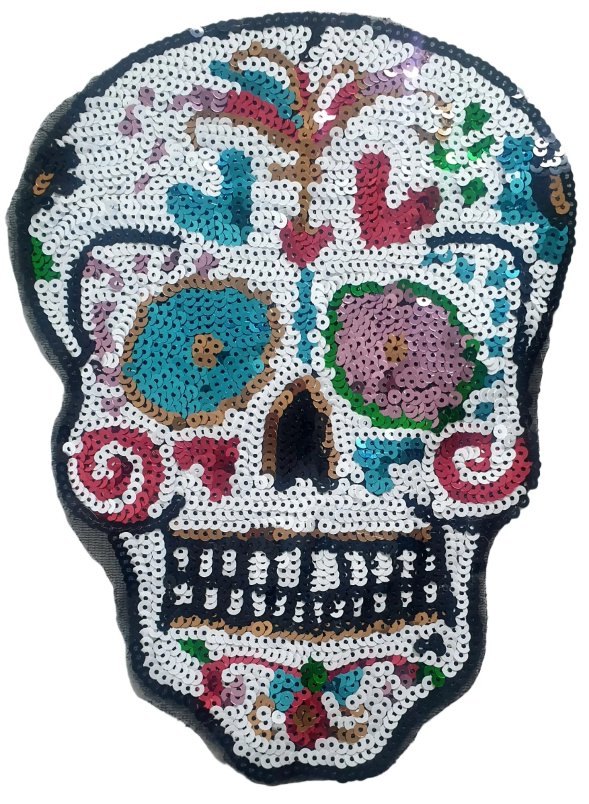 Sequin Patch - Sugar Skull 26 x 20cm