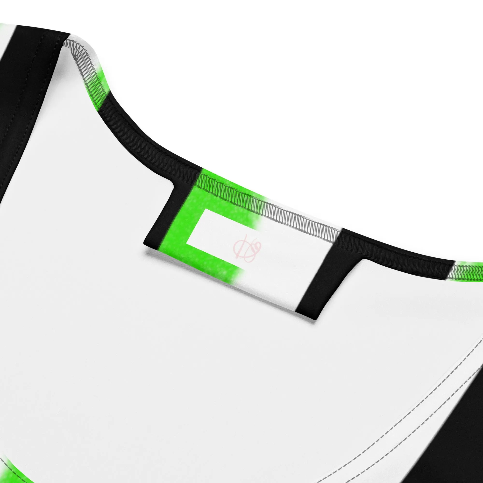 Striped Black and Green, Womens Crop Top