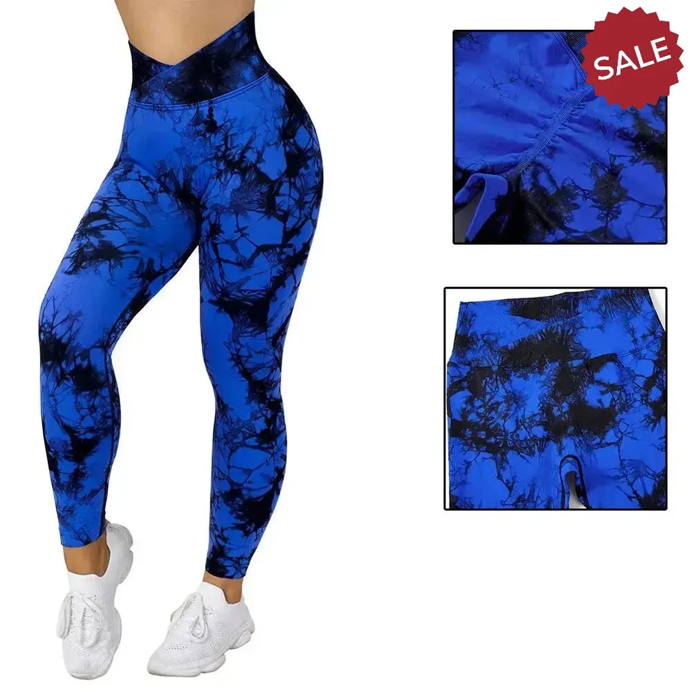 Tie Dye Push Up Fitness Leggings - Womens Scrunch Butt Workout Yoga Pants