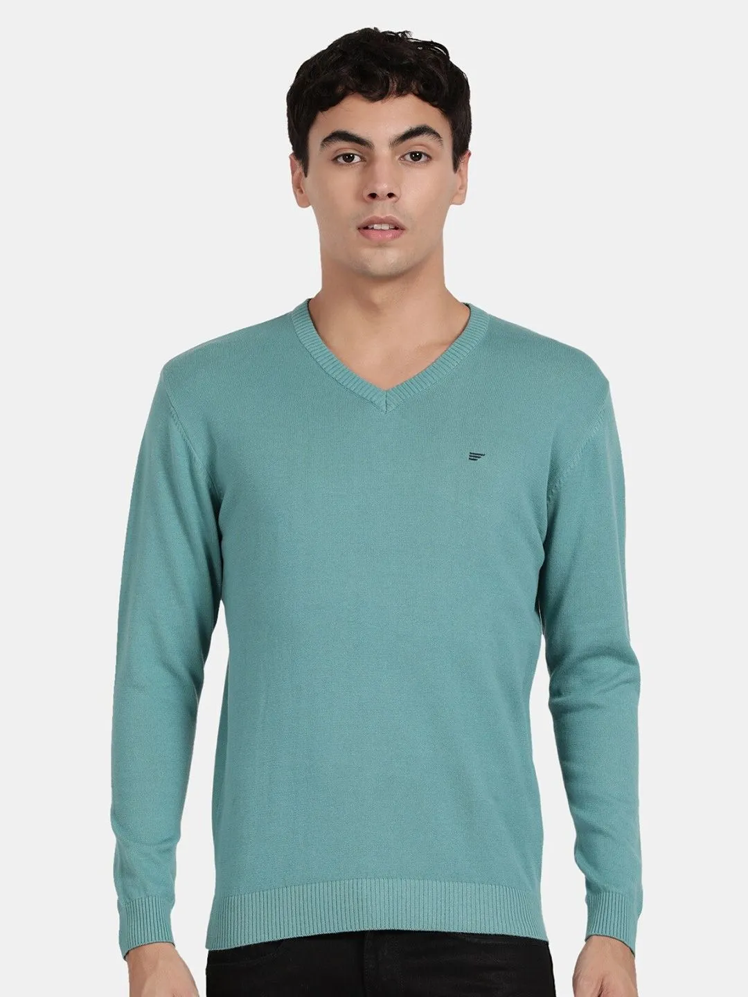 V Neck Porcelain Full Sleeve Pullover