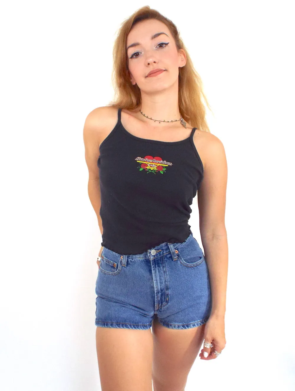 Vintage 90s High-Waist Medium Wash Gap Denim Shorts -- Size 27